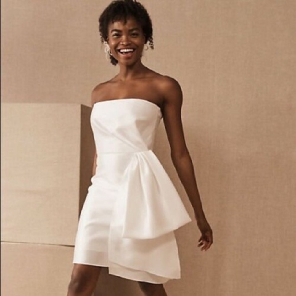 Sachin & Babi Verdance White Mini Bow Dress Multiple Sizes